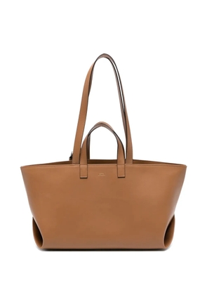 A.P.C. Le Drummer leather tote bag - Neutrals
