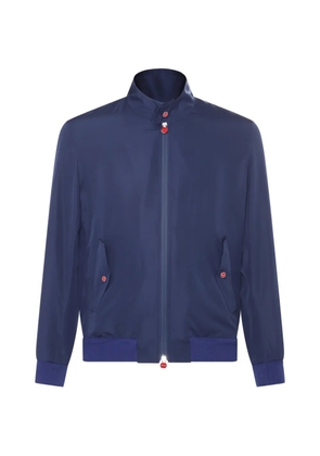 Kiton high-neck ribbed-trim jacket - Blue