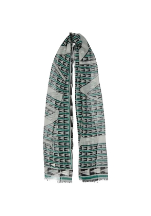 Lanvin geometric-print logo scarf - Green
