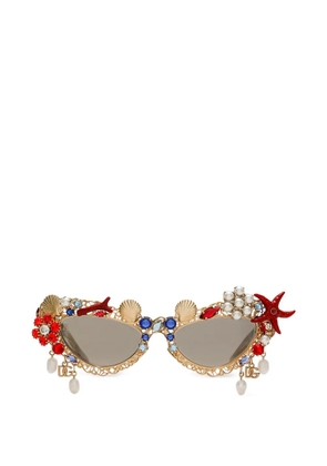 Dolce & Gabbana Eyewear embellished frame sunglasses - Gold
