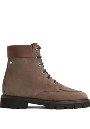 Giuseppe Zanotti ZHENO lace-up suede boots - Brown