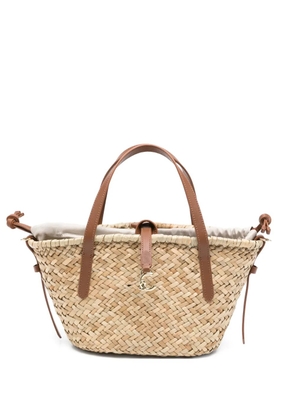 Coccinelle C-Me woven leather-trim tote bag - Neutrals