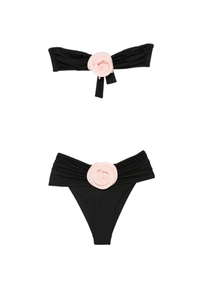La Reveche Derya floral-appliqué bikini - Black