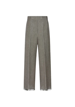 Antonelli fringed concealed-fastening trousers - Green