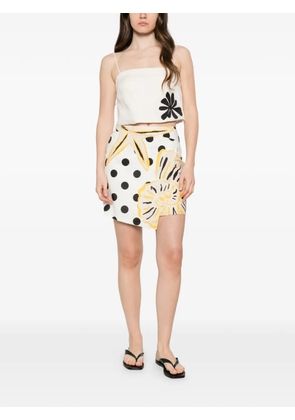 Cala de la Cruz Chemena polka-dot mini skirt - White