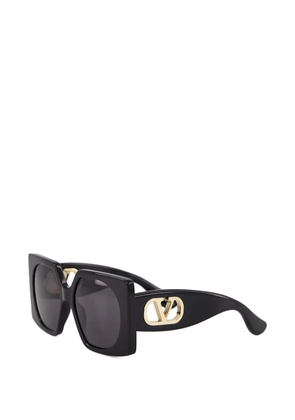 Valentino Garavani V-logo geometric-frame sunglasses - Black