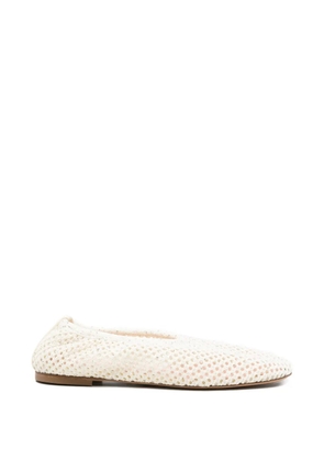 Fabiana Filippi sequin-embellished ballet flats - White
