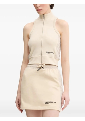 Karl Lagerfeld Jeans zip-up sleeveless top - Neutrals