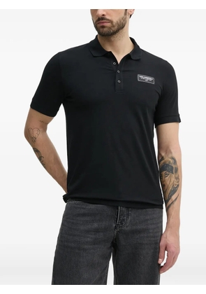 Karl Lagerfeld logo-patch polo shirt - Black