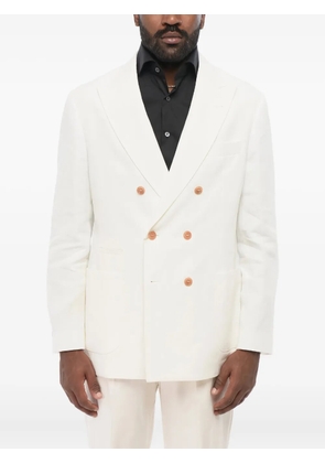 Brunello Cucinelli double-breasted patch-pocket jacket - White