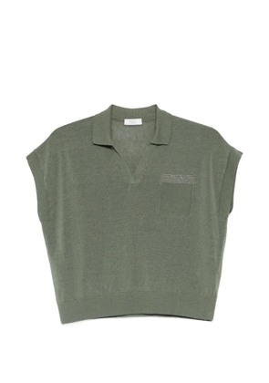 Peserico polo-collar sweater - Green