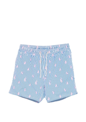MC2 Saint Barth stripe-pattern monkey-motif swim shorts - Blue