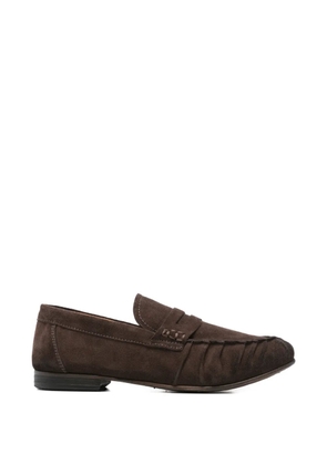 LeQarant gathered penny loafers - Brown