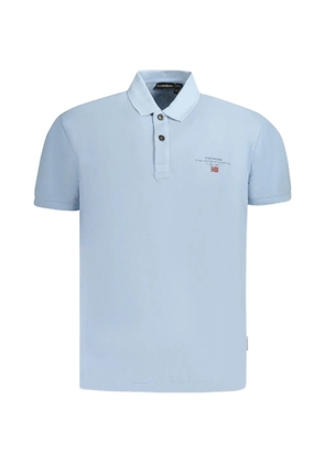 Napapijri logo-patch short-sleeve polo shirt - Blue