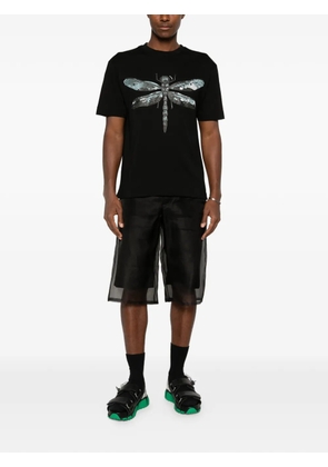 LES HOMMES dragonfly-print T-shirt - Black