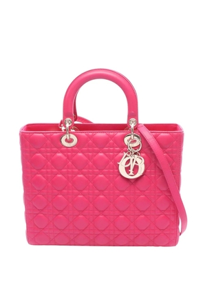 Christian Dior Pre-Owned 2010-2026 Large Lambskin Cannage Lady Dior satchel - Pink