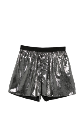 SAPIO lamé-effect shorts - Silver
