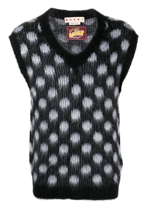 Marni polka-dot brushed-knit vest - Black