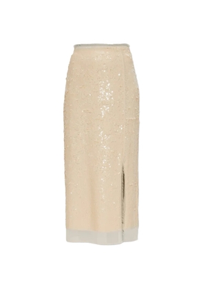 rag & bone sequin-embellished frayed skirt - Neutrals