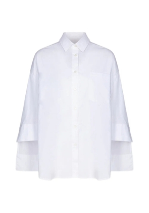 Gaelle embroidered-logo poplin shirt - White