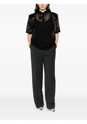 VENUJA floral-lace polo top - Black