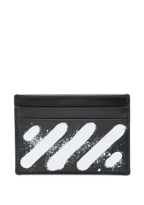 Off-White Diagonal spray stripe cardholder - Black