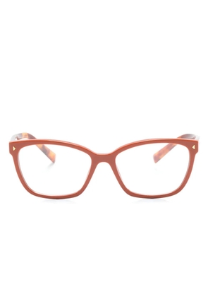 Prada Eyewear logo-print square-frame glasses - Orange