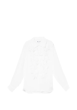 Comme Des Garçons Comme Des Garçons floral-embrodairy shirt - White