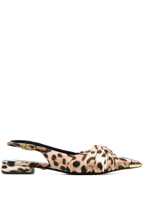 Roberto Cavalli Pettegole leopard-print slingback ballerinas - Neutrals