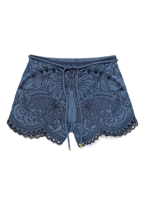 ZIMMERMANN embroidered shorts - Blue