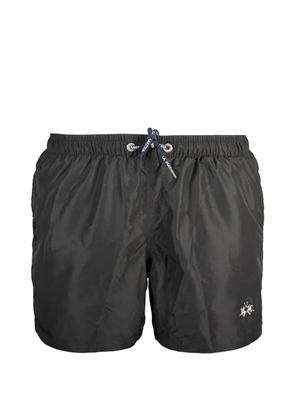 La Martina logo-embroidered drawstring swim shorts - Black