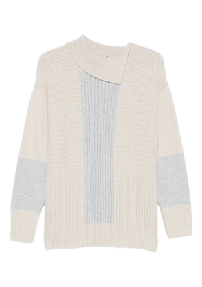 Lorena Antoniazzi pattern collared sweater - Neutrals