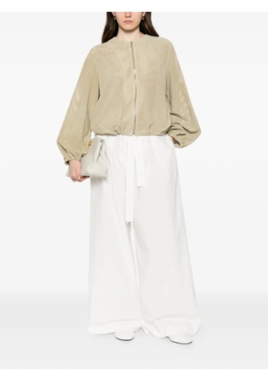 Fabiana Filippi perforated-design zip-up jacket - Neutrals