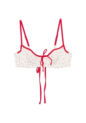 Frankies Bikinis Cola strawberry-print underwired bikini top - White