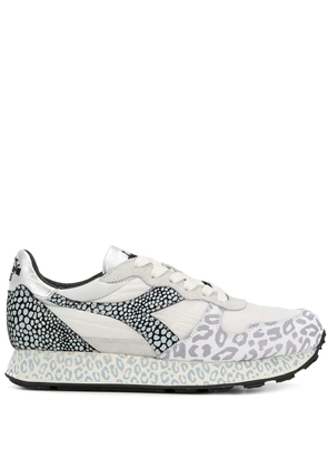 Diadora leopard print panelled sneakers - White