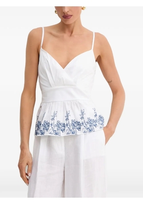 GUESS USA floral peplum top - White