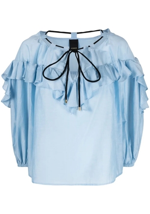 PINKO tied-neck ruffled blouse - Blue