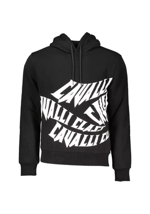 Cavalli Class logo-print cotton hoodie - Black