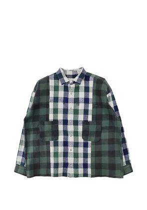 Readymade patchwork check-pattern shirt - Green