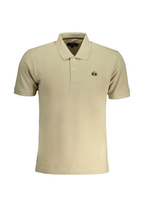 La Martina logo-embroidered cotton polo shirt - Neutrals