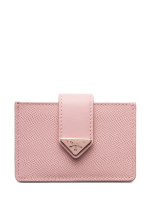 Prada Saffiano and smooth leather card holder - Pink