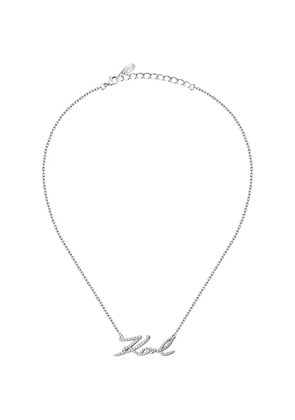 Karl Lagerfeld encrusted-name necklace - Silver