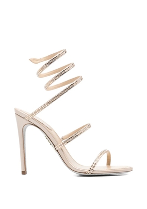 René Caovilla Cleo crystal-embellished sandals - Neutrals