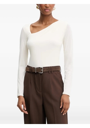 GUESS USA asymmetric-neck long-sleeved top - Neutrals