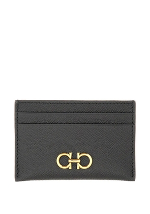 Ferragamo Gancini pebbled-leather card holder - Black