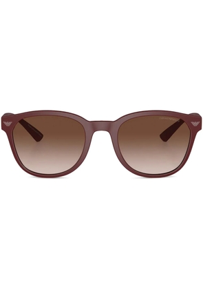 Emporio Armani geometric-frame sunglasses - Red