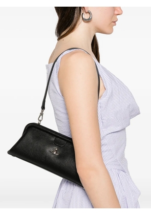 Vivienne Westwood Jane Orb-plaque grained-leather shoulder bag - Black