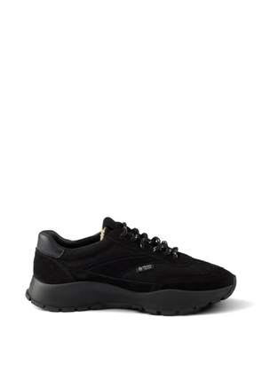 Prada mesh fabric and suede sneakers - Black