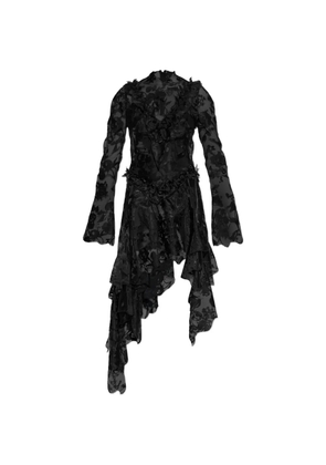 Alexander McQueen ruffled asymmetric dress - Black