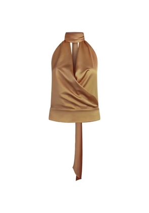 THE ANDAMANE draped top - Brown